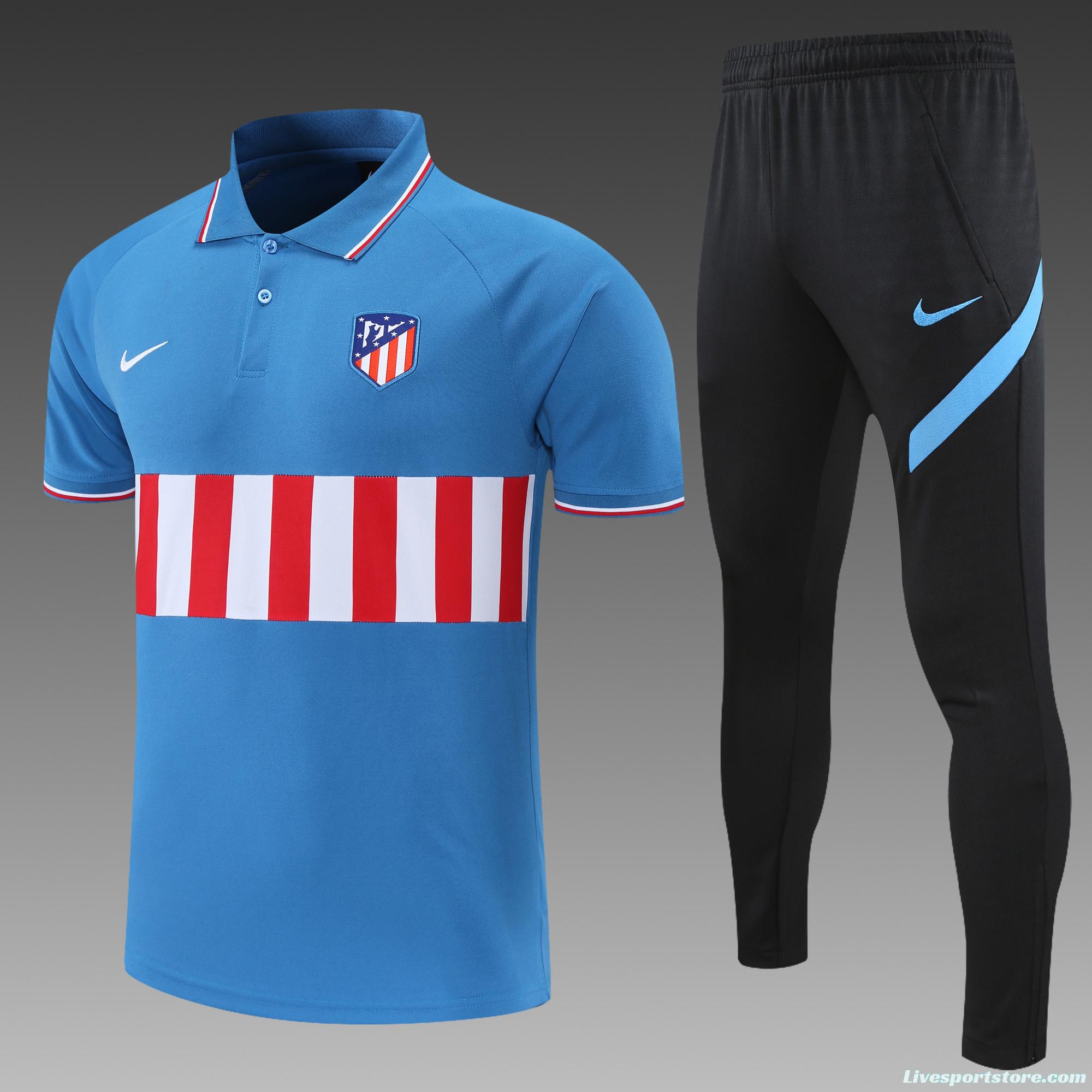 Atletico Madrid POLO kit Blue red and white stripes (not supported to be sold separately)