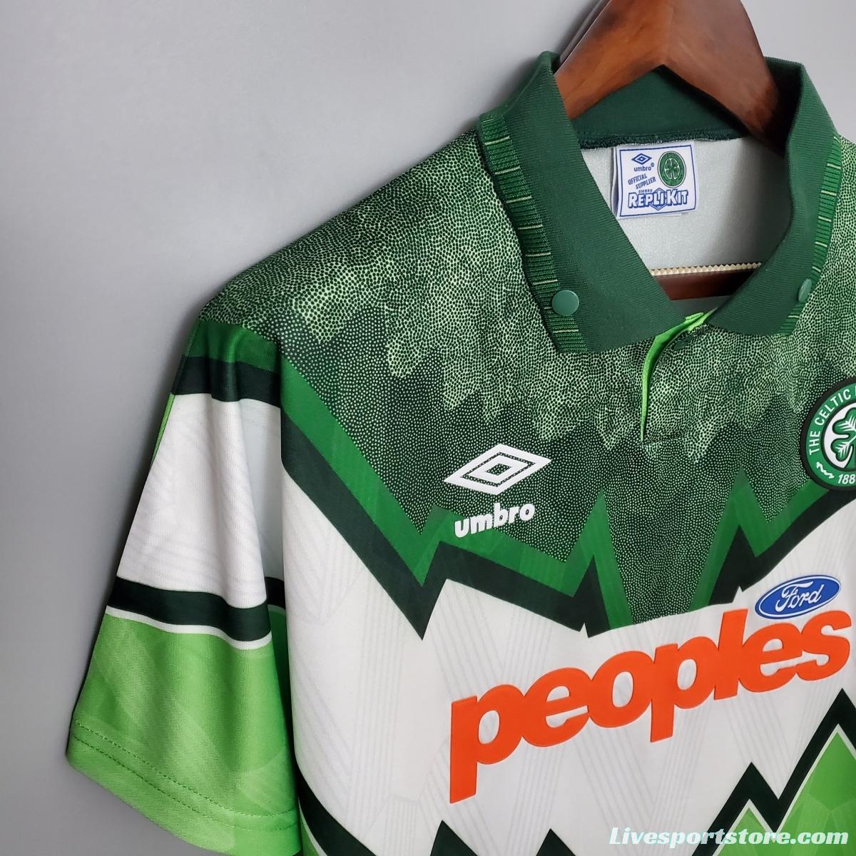 Retro 91/92 Celtic home Soccer Jersey