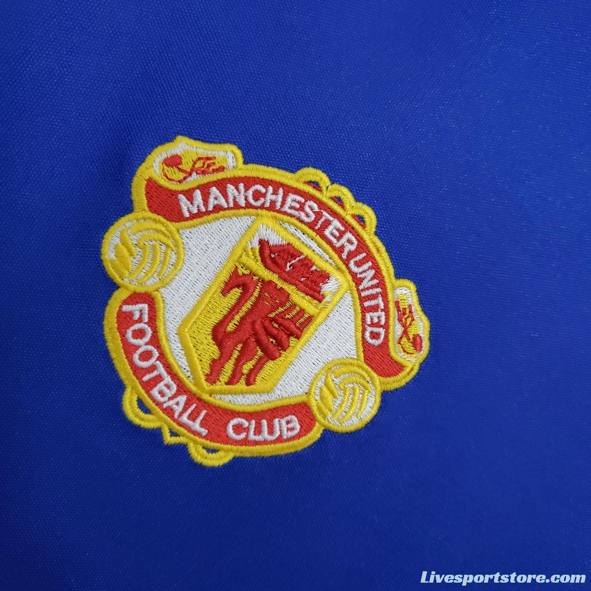 Retro Manchester United 85/86 away blue Soccer Jersey