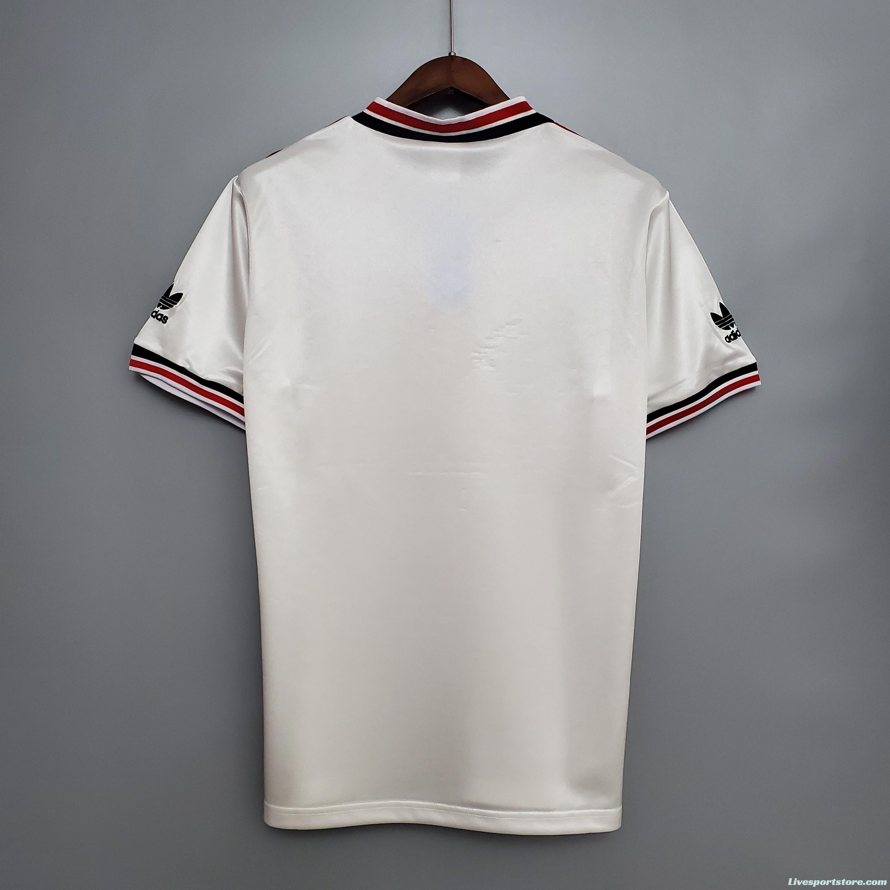 Retro 1985 Manchester United white Soccer Jersey