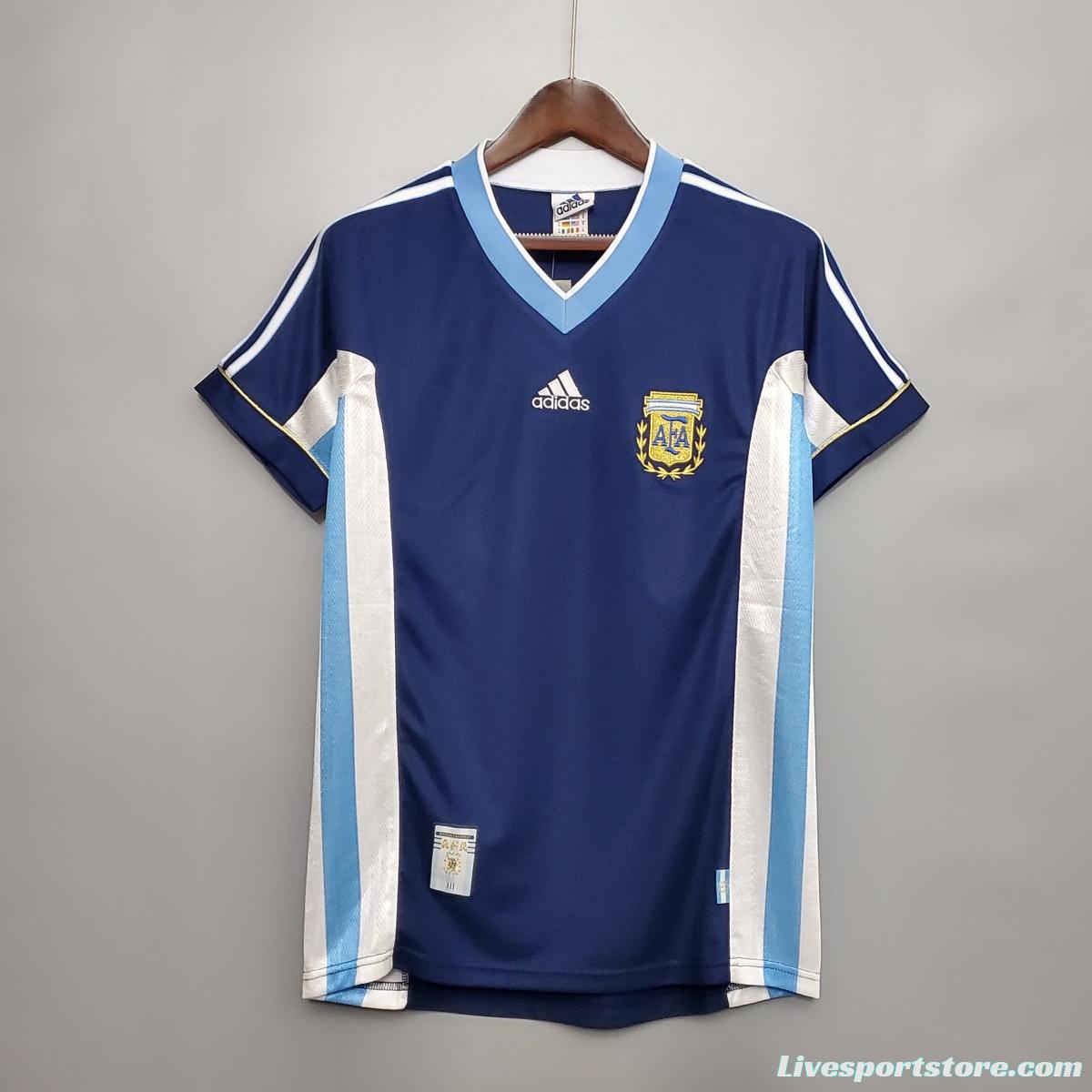 Retro Argentina 1998 away Soccer Jersey