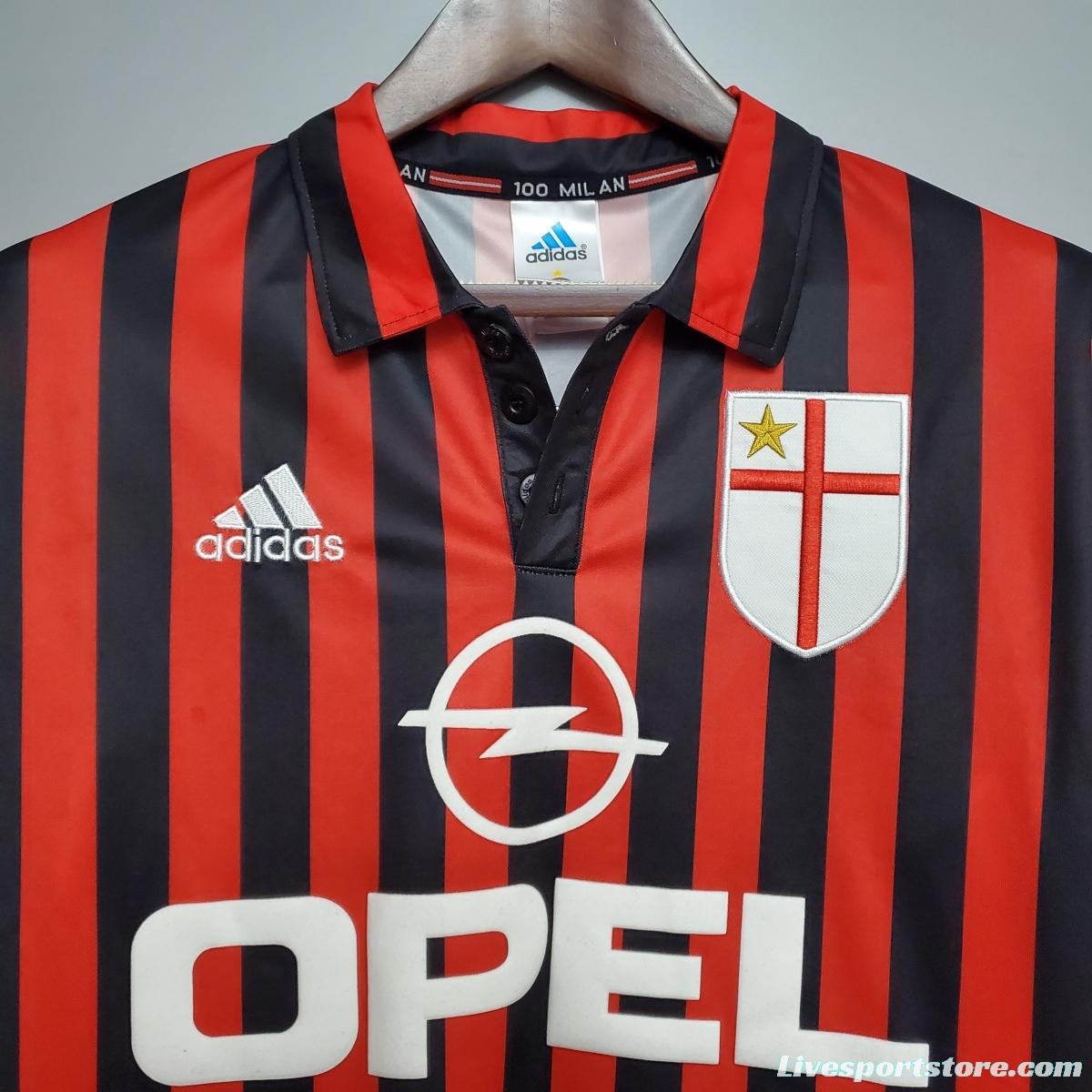 Retro 99-00 AC Milan Centenary home Soccer Jersey