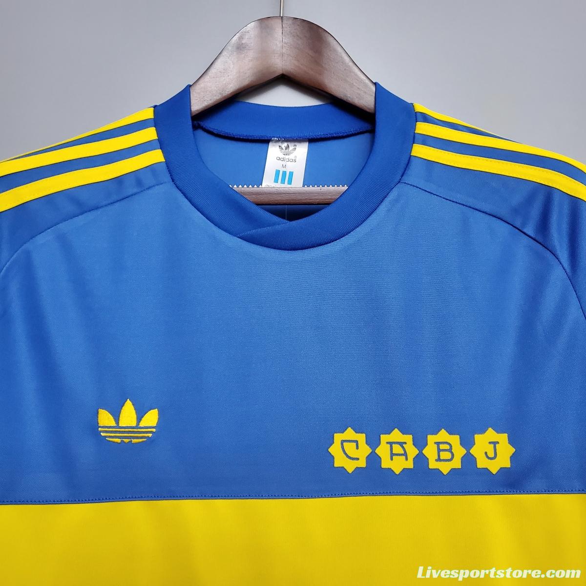 Retro Long sleeve 1981 Boca Juniors home Soccer Jersey