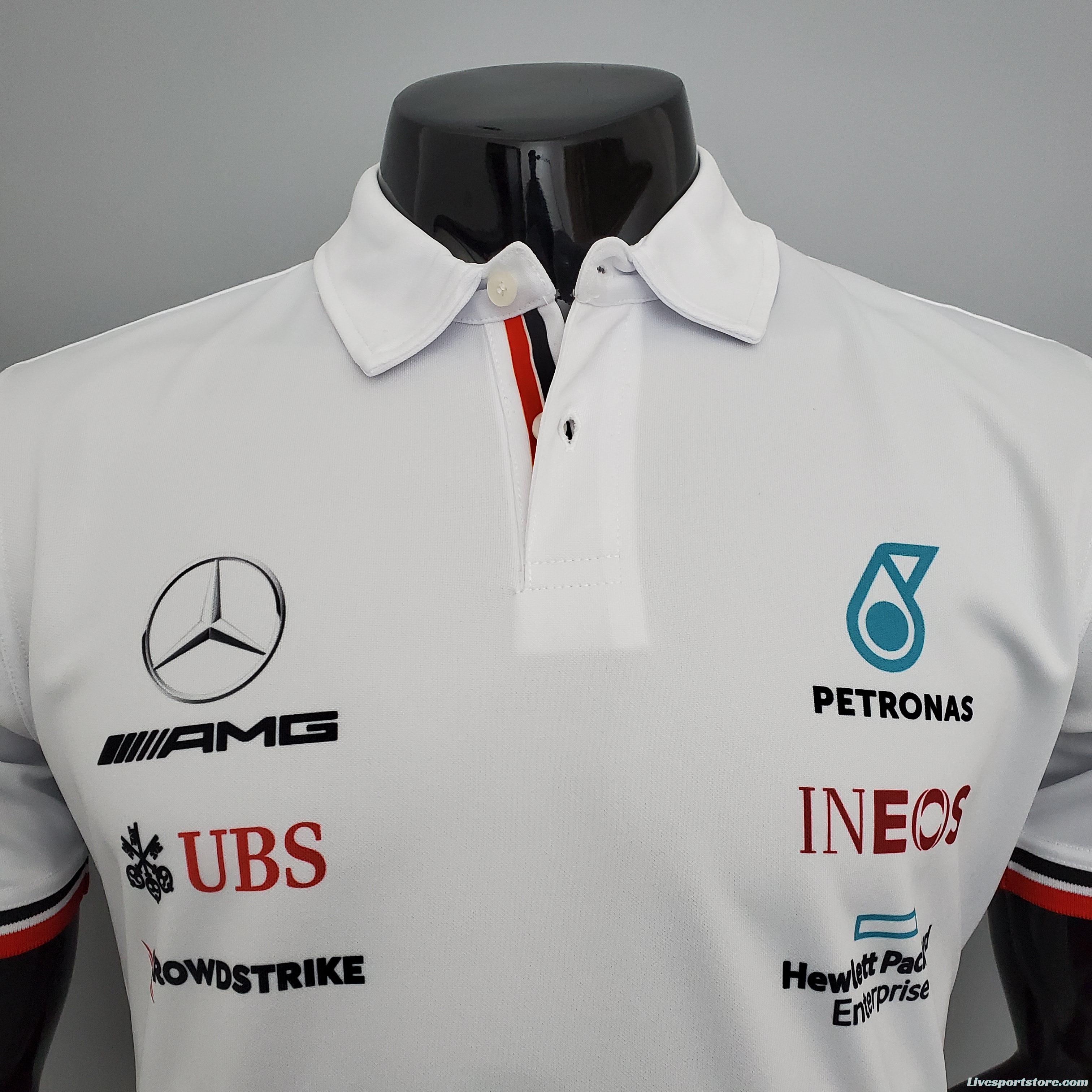 F1 Formula One racing suit; Mercedes POLO White S-5XL