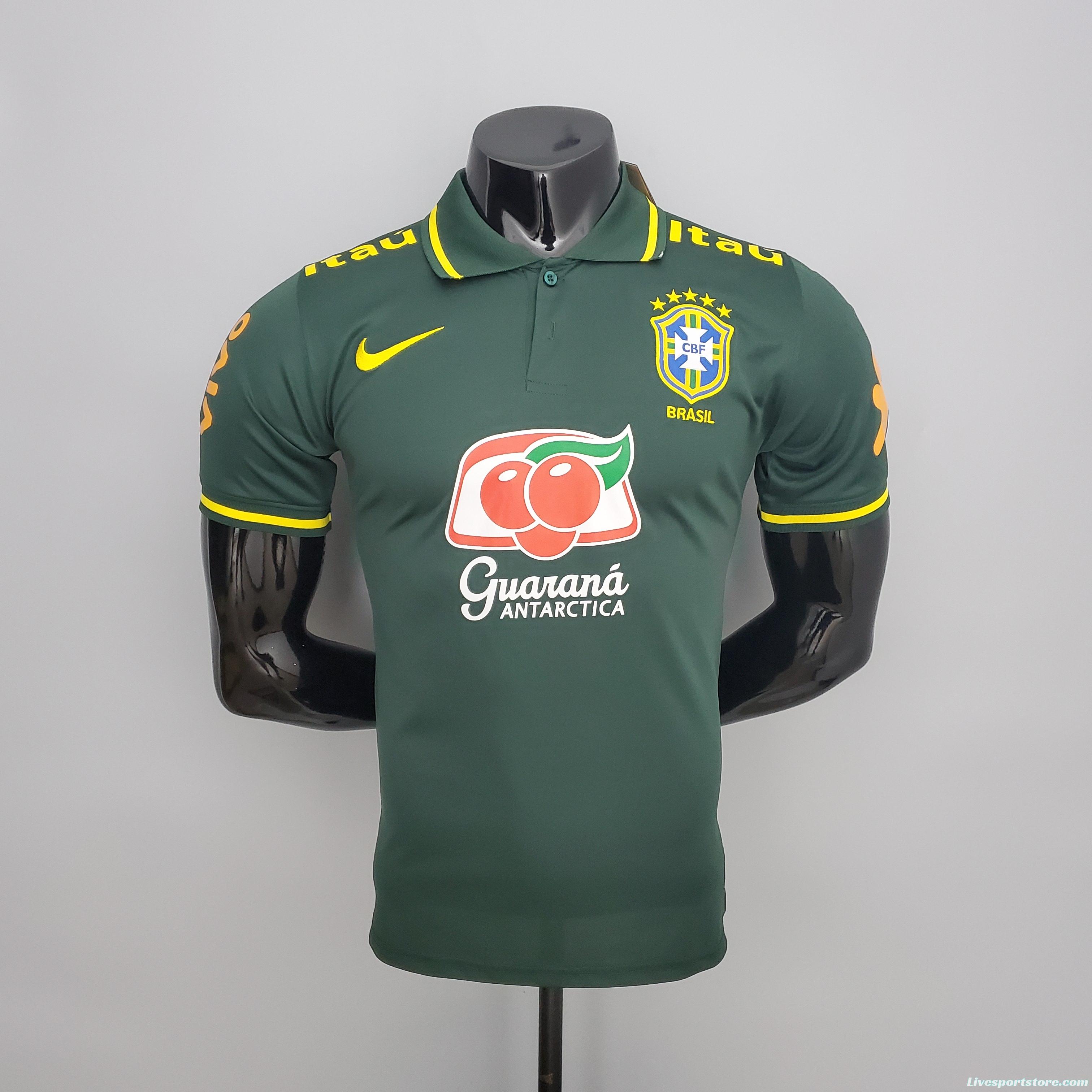 POLO Brazil Dark Green Soccer Jersey