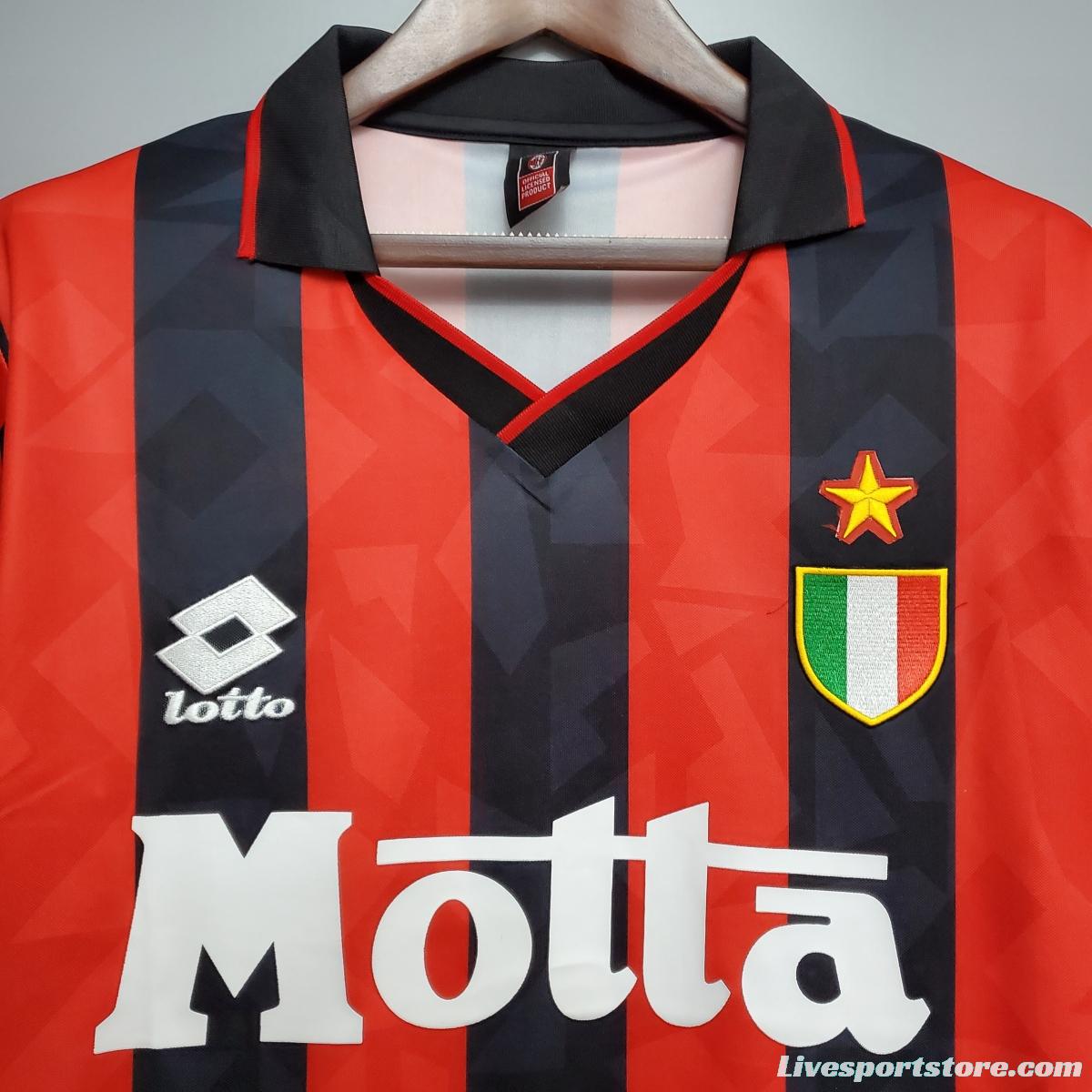 Retro 93/94 AC Milan home Soccer Jersey