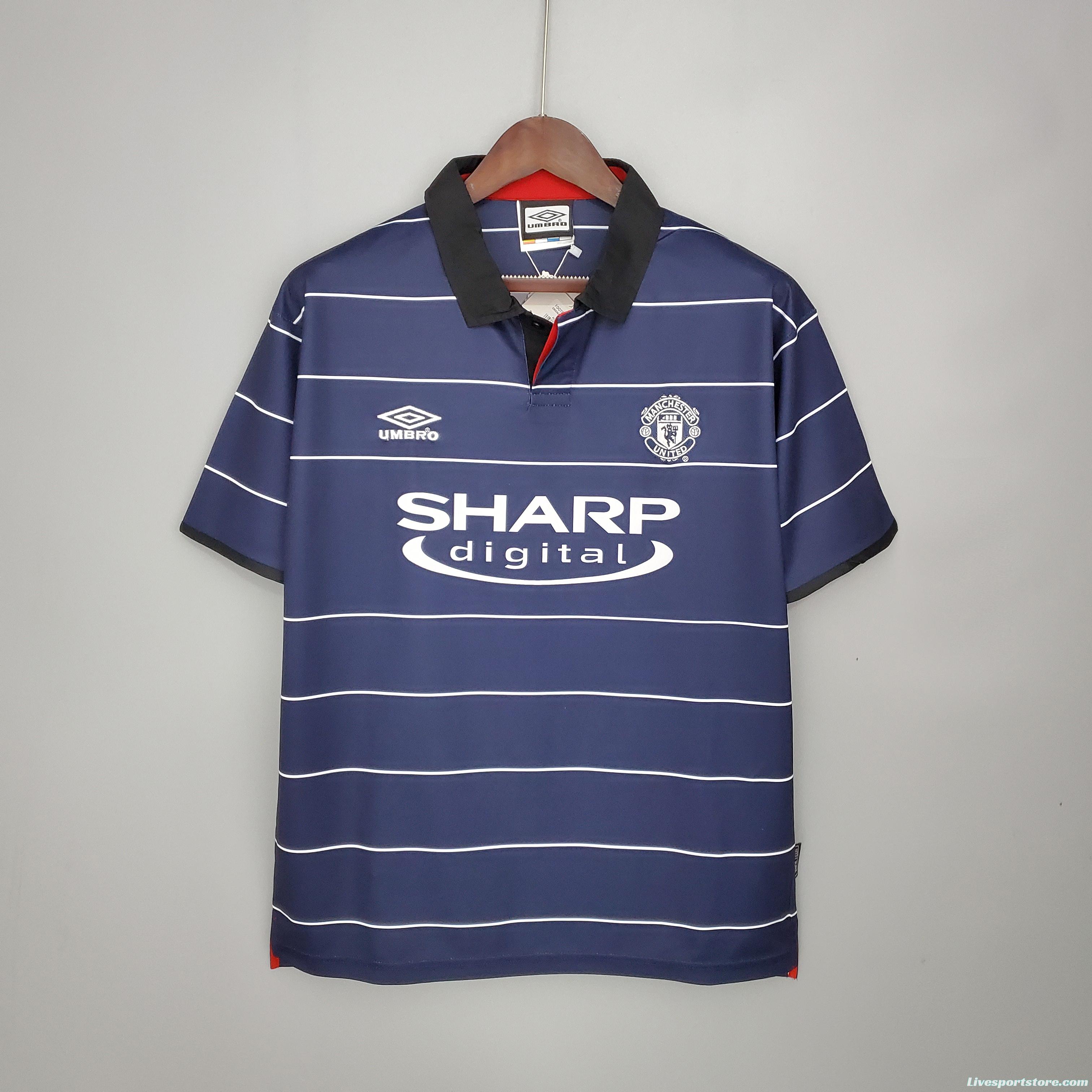 Retro Manchester United 99/00 away Soccer Jersey