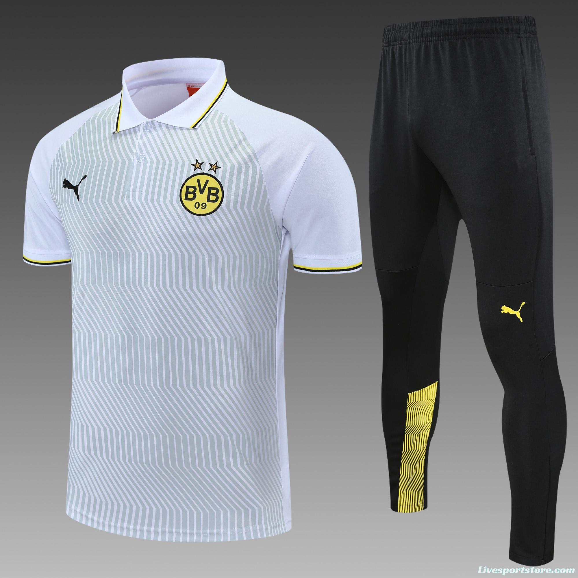 Borussia Dortmund POLO kit White and green pattern (not supported to be sold separately)