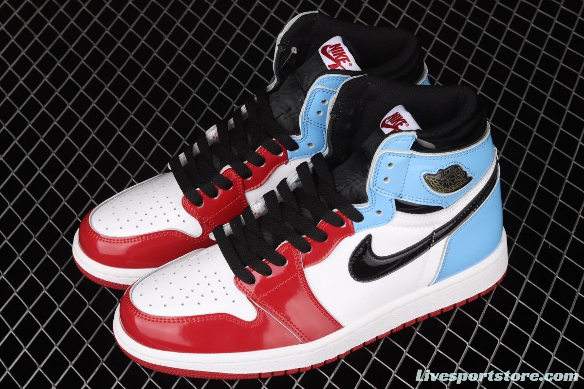 Air Jordan 1 Fearless Gao Bang red and blue lacquered leather CK5666-100