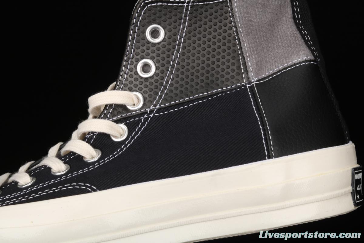 Converse Chuck 70 Converse limited mixed material splicing high-top casual board shoes 163220C