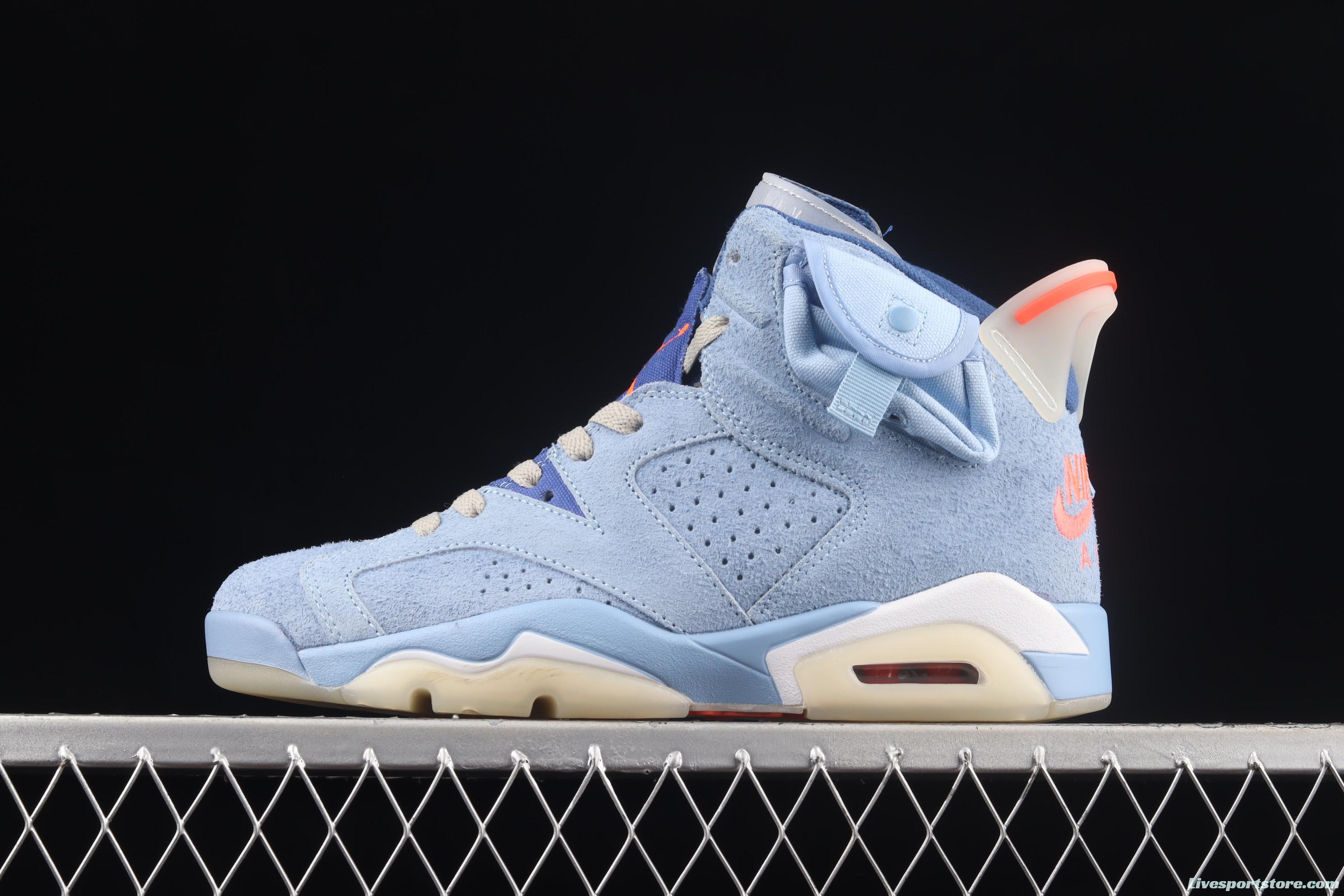 Travis Scott x Air Jordan 6 Cerulean Joint name Sky Blue DH0690-400