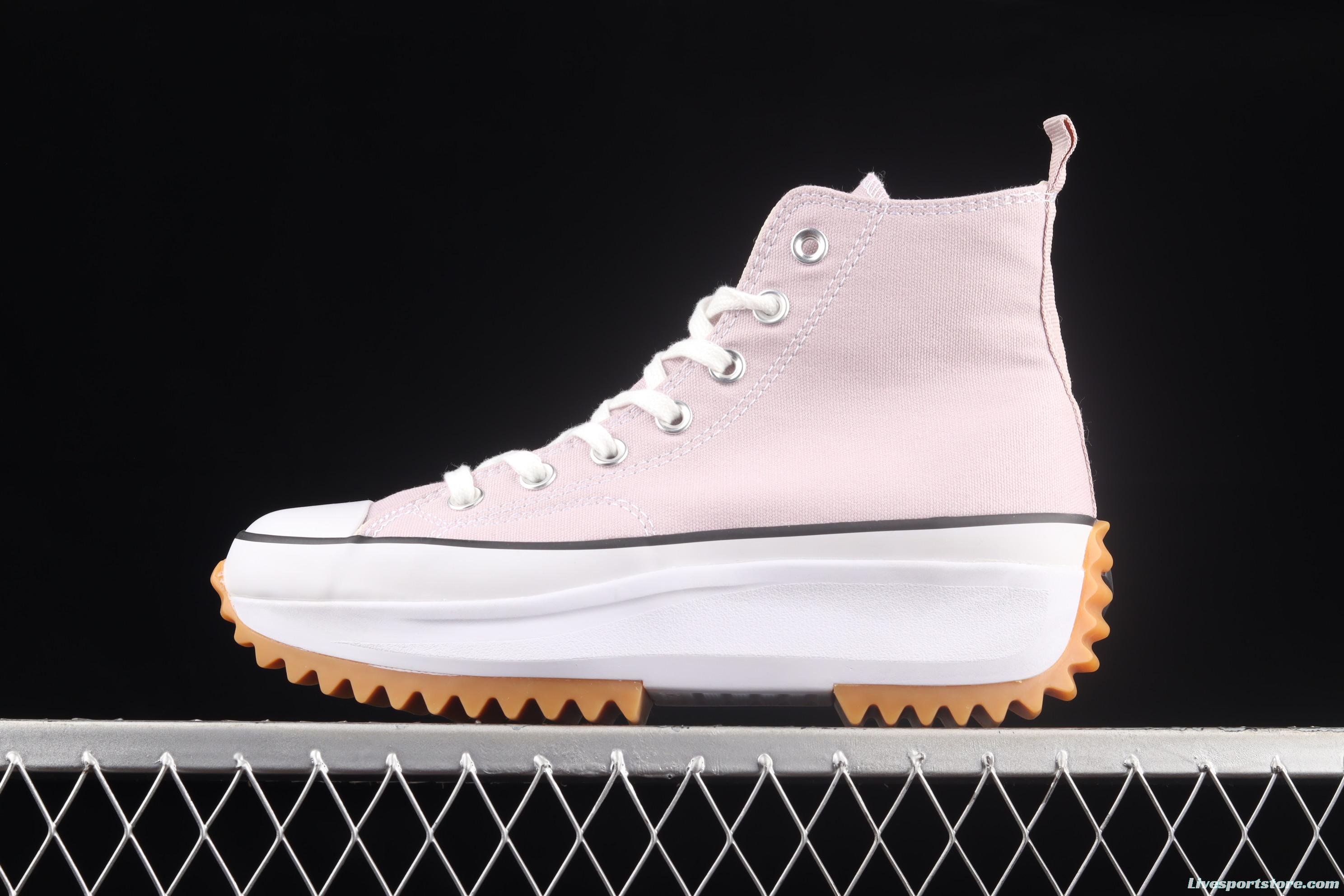 Converse Run Star Hike Converse pink raw rubber heightened thick sole shoes 171668C