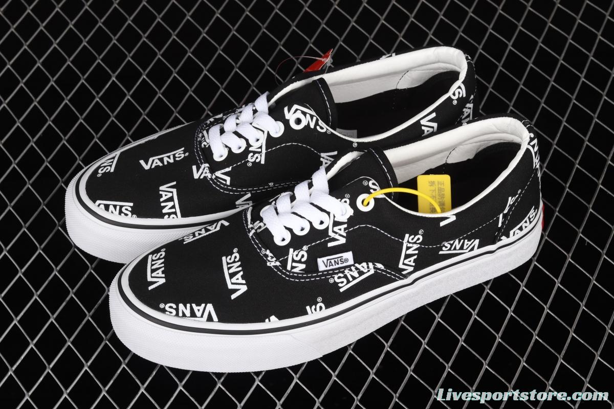 Vans Era's new classic black-and-white LOGO letter printed lightweight low-top shoes VN0A54F1QW7