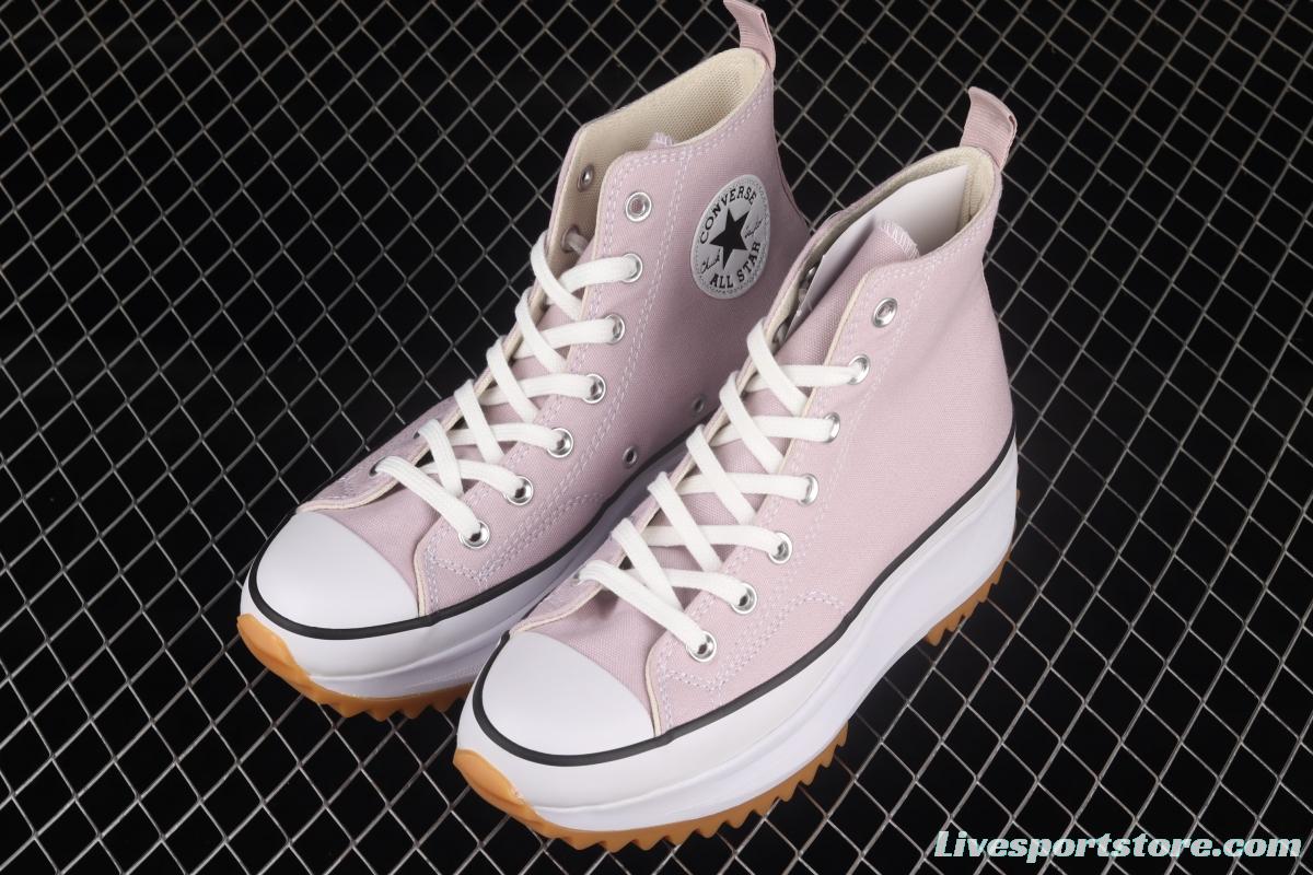 Converse Run Star Hike Converse pink raw rubber heightened thick sole shoes 171668C