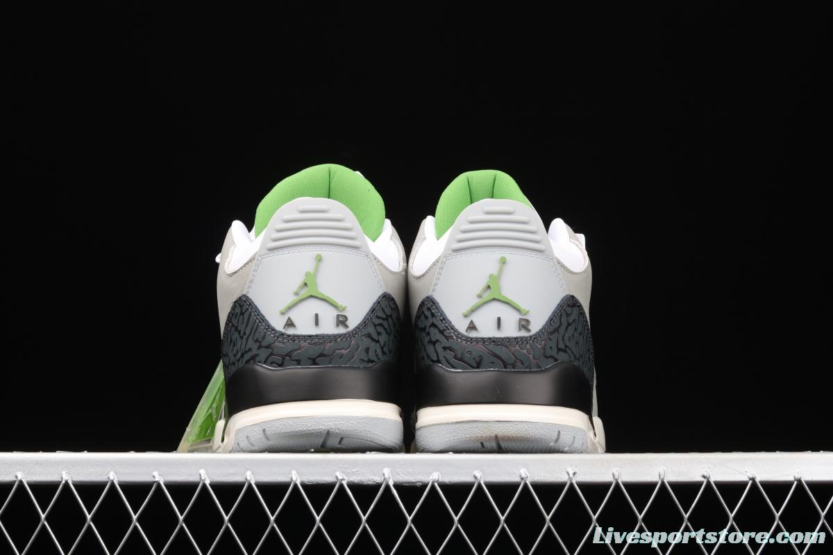 Air Jordan 3 Retro Chlorophyll AJ3 Joe 3 chlorophyll Gray Green manuscript 136064-006