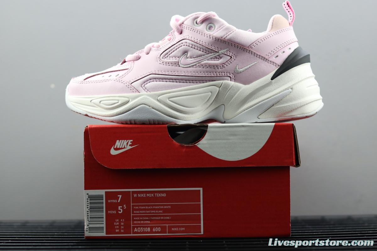 NIKE M2K Tekno pink and white color retro sports daddy shoes AO3108-600