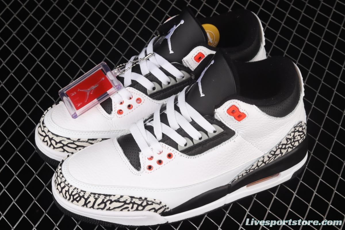 Air Jordan 3 Retro Infrared 23 AJ3 Joe 3 Black Grey burst 136064-123