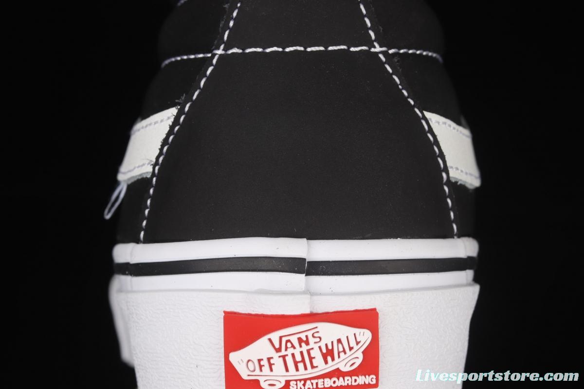 Vans Kate SK8-Mid black and white suede legendary skater superstar Jeff Grosso commemorates professional skateboard shoes VN0A5FCG625