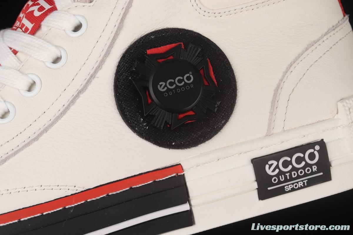 ECCO super soft head leather matching color men's high-top casual board shoes 43050101002