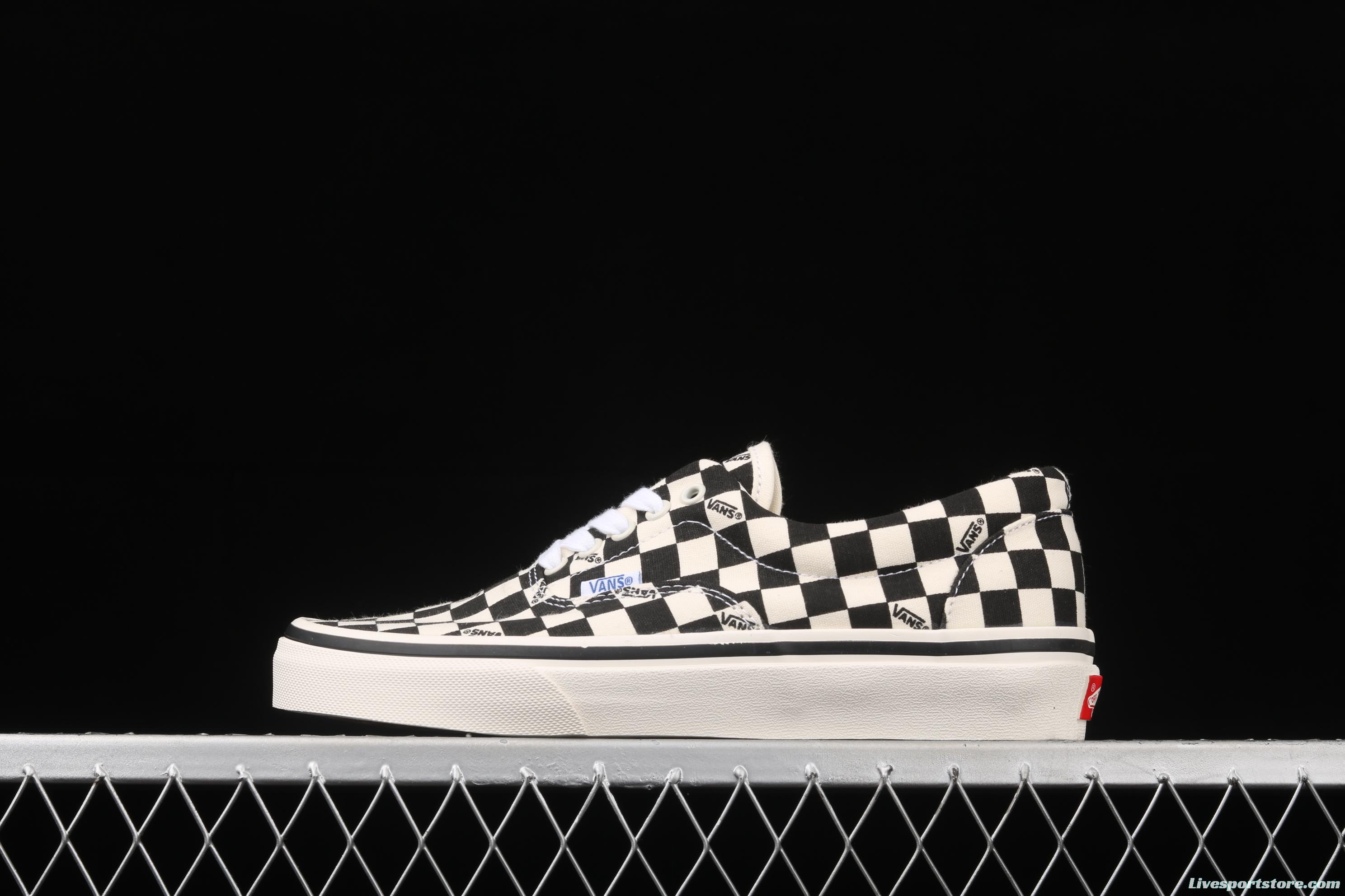 Vans Vault OG Era Lx Vance 20ss high-end branch line black and white checkerboard letter low-top canvas board shoes VN0A4BV4R6R