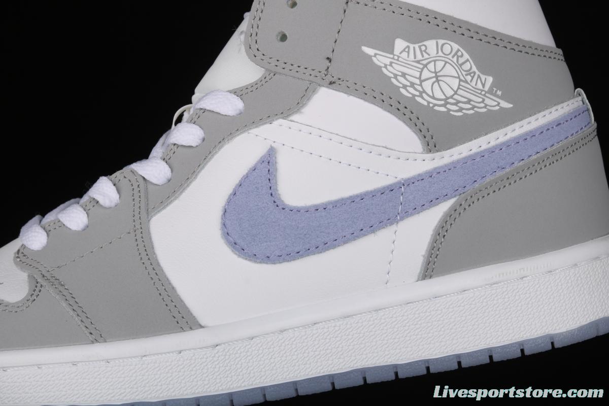 Air Jordan 1 Mid BQ6472-105Bond white, gray and blue