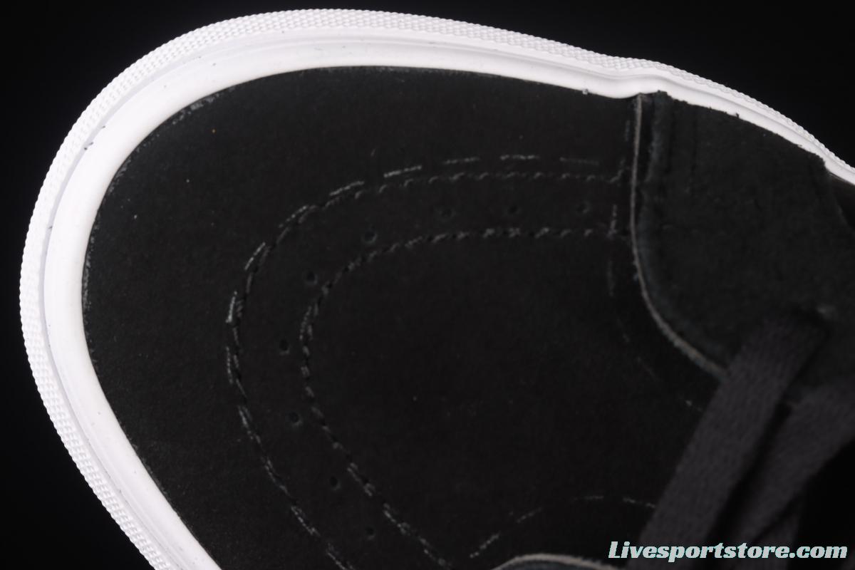 Vans Sk8-Hi black and white leather high-top casual board shoes VN0A4U3DNA0