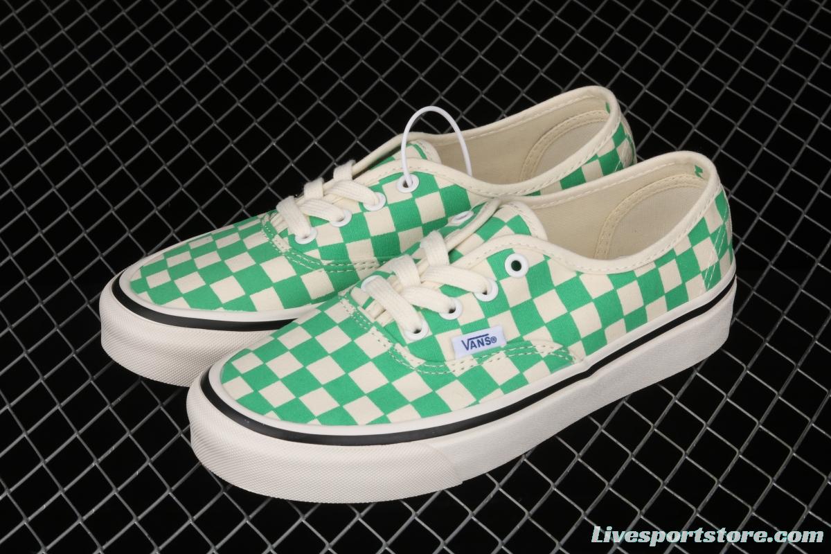 Vans Authentic classic Anaheim milk green checkerboard 4-hole low-side high-end vulcanized skateboard shoes VN0A54F241H