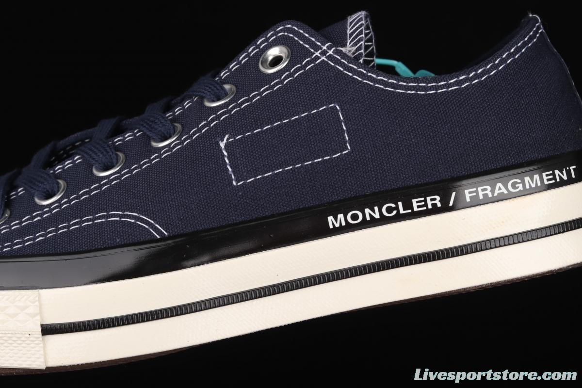 Fragment x Moncler x Converse 1970 S Fujiwara Hiroshi Fujiwara Tripartite name Classic low-top canvas shoes 172323C