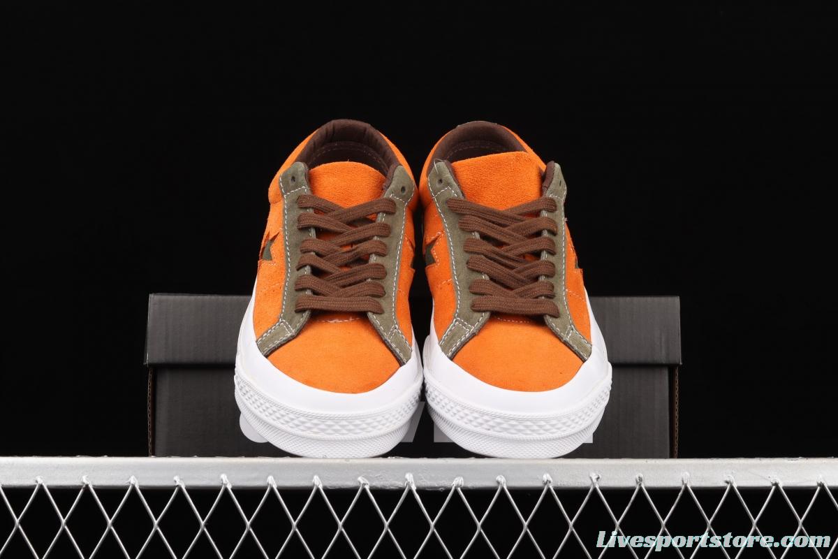 Converse One Star Converse dirty orange-green fur-turned one-star low-top board shoes 161617C