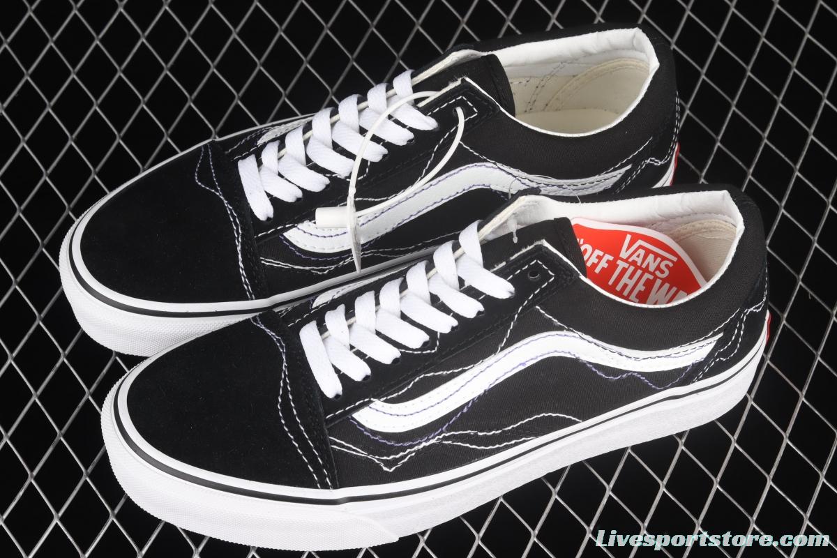 Vans Og Era Lx joint line design black classic low-top casual board shoes VN0A4P3XOSU