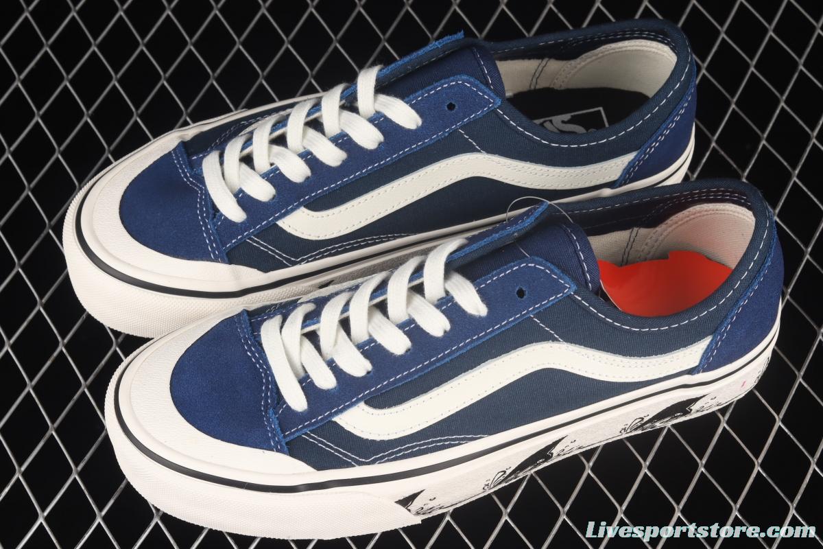 Vans Style 36 SF Klein blue shark side striped low-top casual board shoes VN0A6WKT6QD