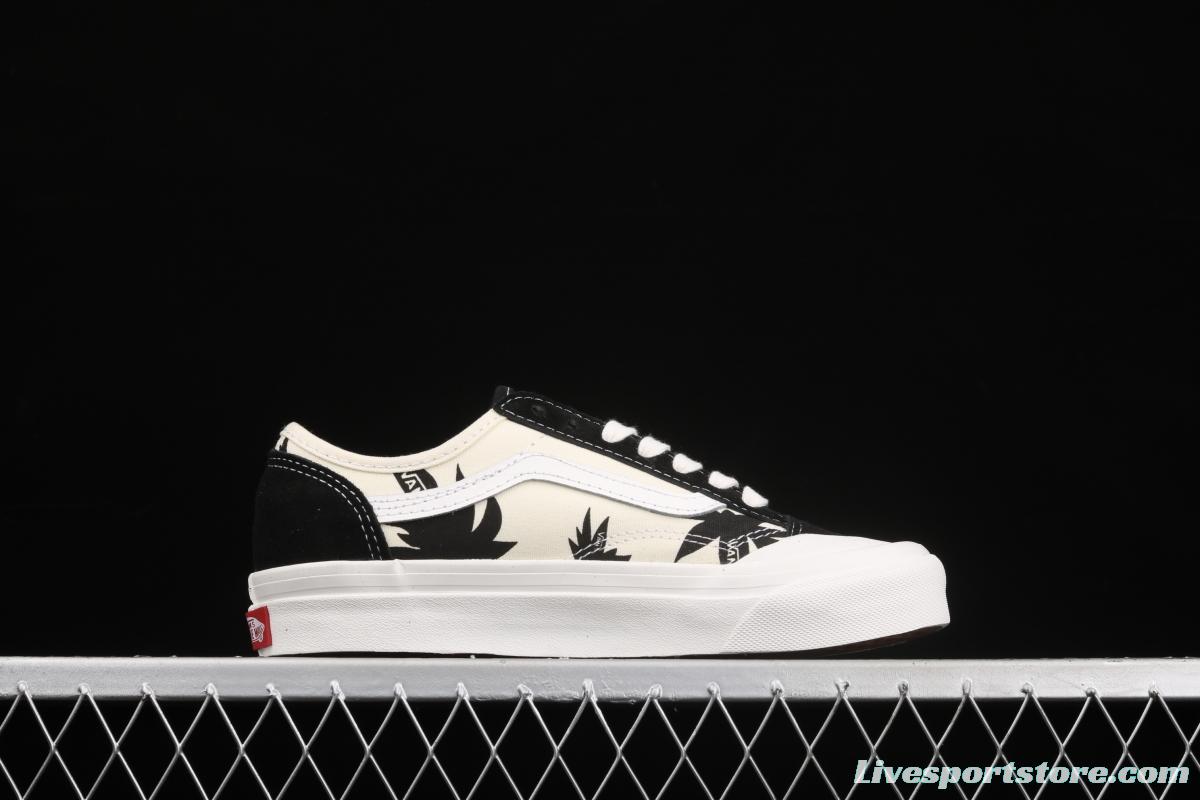 Vans Style 36 Cecon SF PEACEMINUSONE Baotou killer whale white print black maple leaf low-top board shoes VN0A3MVLK0A