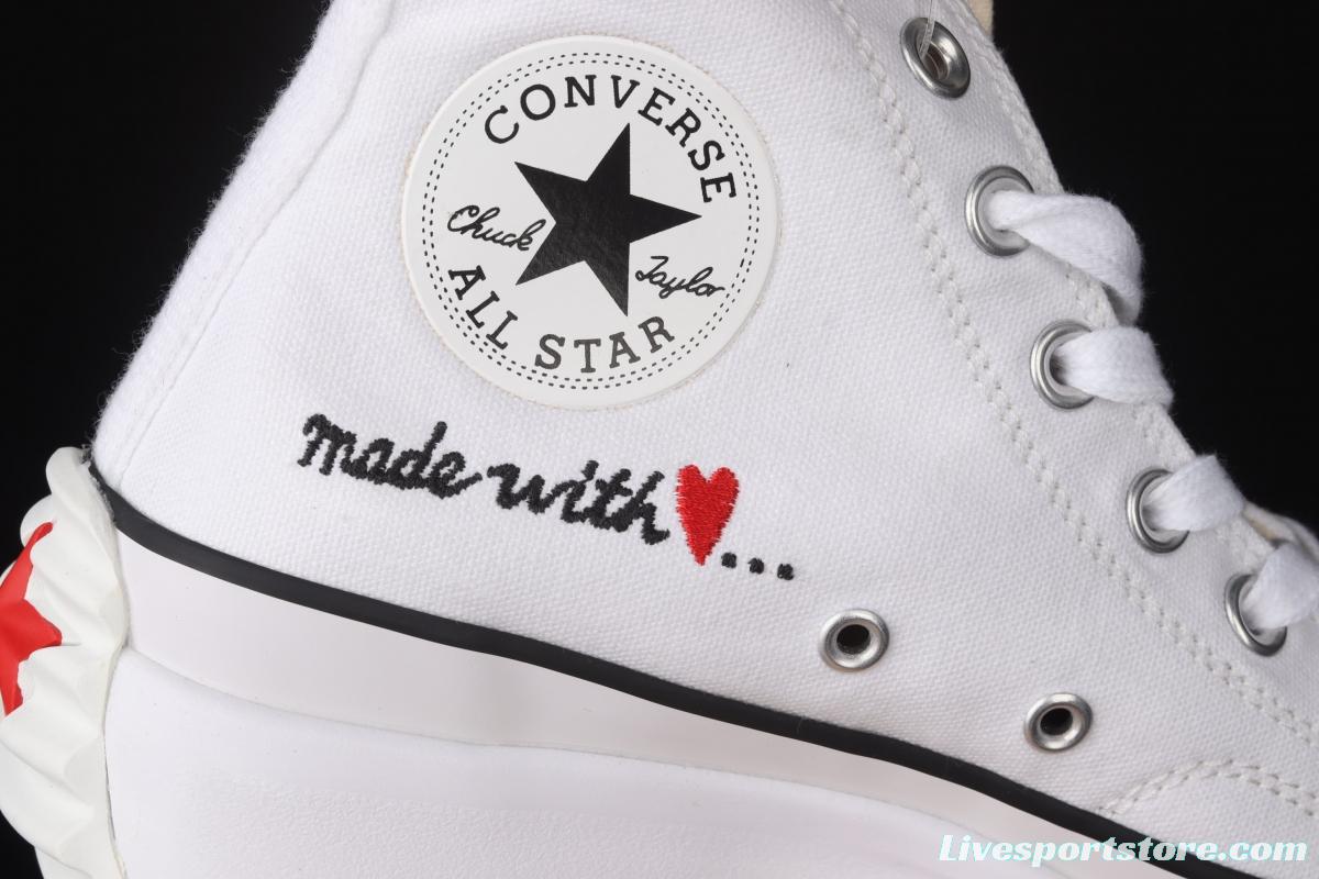 Converse Run Star Hike 1970 s Xiao Zhan Zhang Yuqi same Valentine's Day Limited muffin sawtooth thick sole raised canvas shoes 571874C