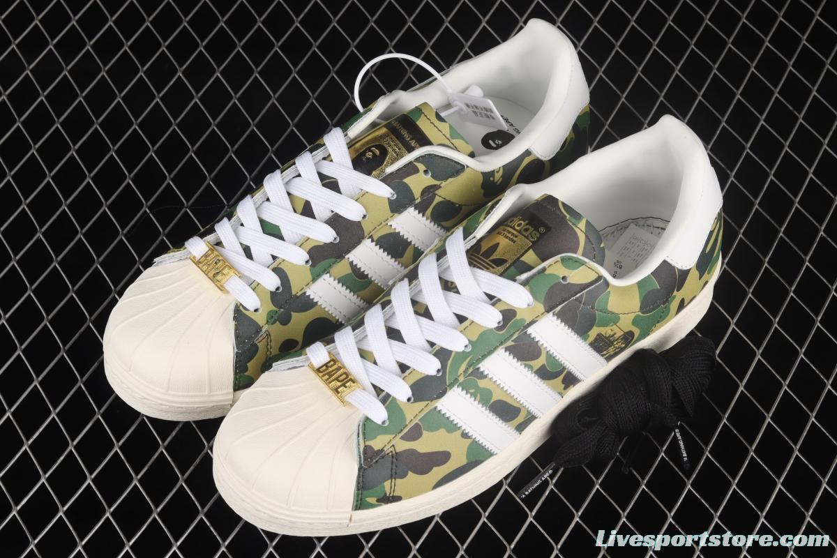 BAPE x Adidas Superstar 80s GZ8981 Darth ape-man co-named shell full head casual board shoes