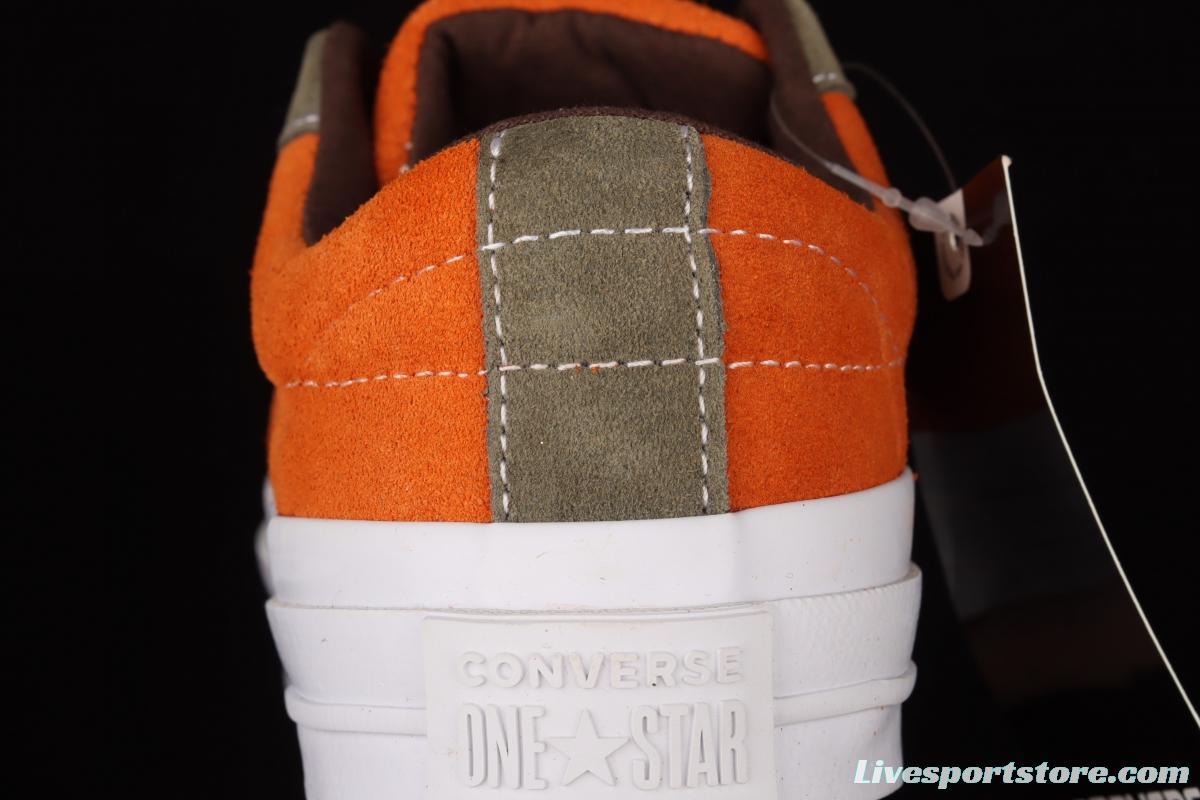 Converse One Star Converse dirty orange-green fur-turned one-star low-top board shoes 161617C