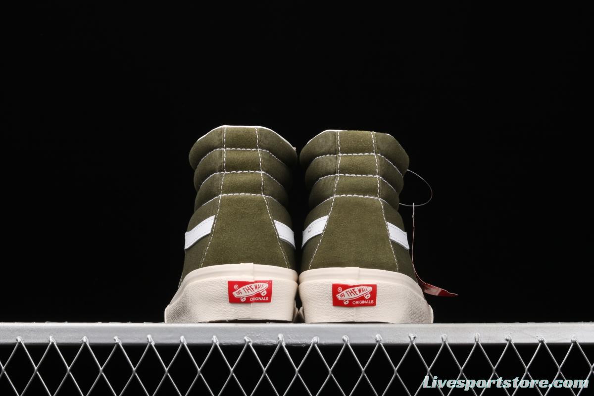 Vans SK8-Hi Vault OG army green high-top canvas shoes VN0OZE8XY