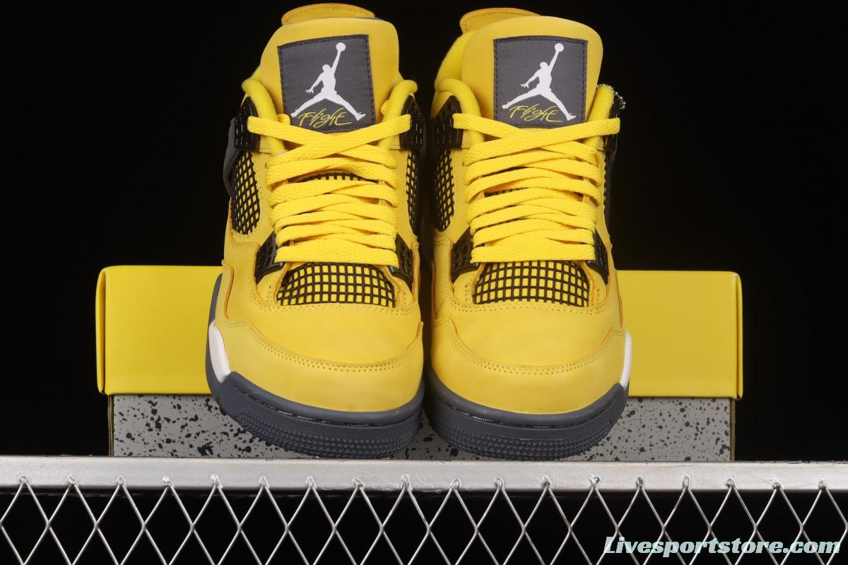 Air Jordan 4 Retro Lightning duplicates white and yellow electric letter CT8527-700