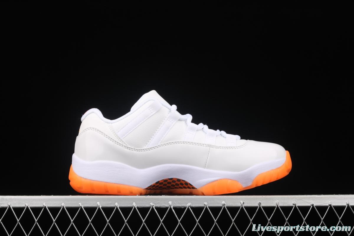 Air Jordan 11 Bright Citus 11 white orange low top basketball shoes true carbon AH7860-139