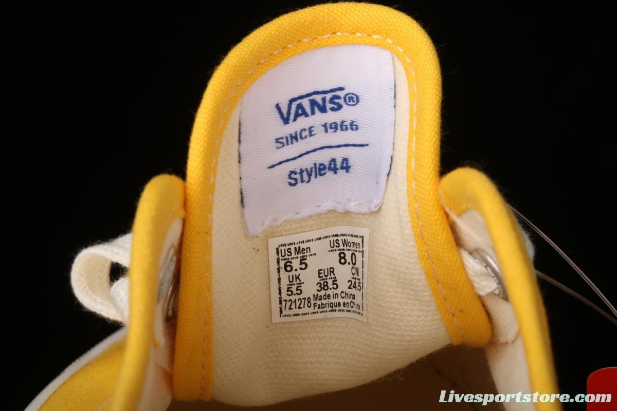 Vans Authentic 44 DX yellow canvas surfing printed Anaheim vintage board shoes VN0A54F241Q