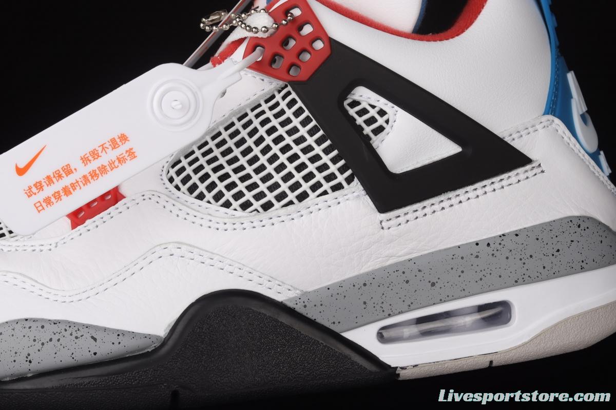 Air Jordan 4 What The Yuanyang white cement top layer basketball shoes CI1184-146,