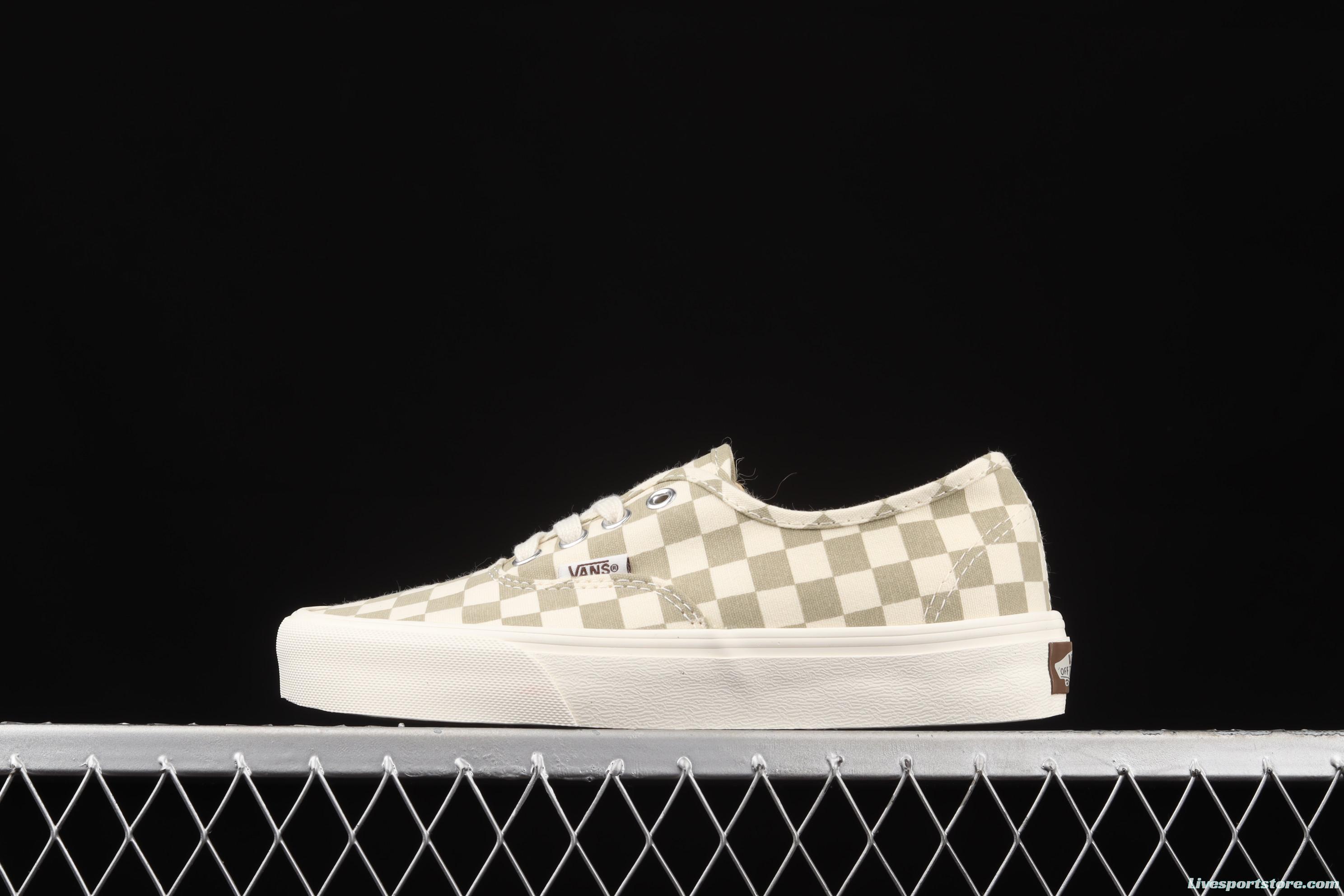 Vans Authentic Classic Anaheim Milk Tea White Brown Chess Lattice low Top Board shoes VN0A5HZS9FO