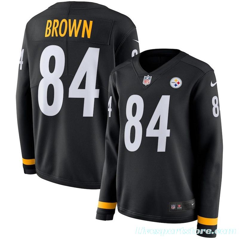 Women's Antonio Brown Black Therma Long Sleeve Player Limited Team Jersey