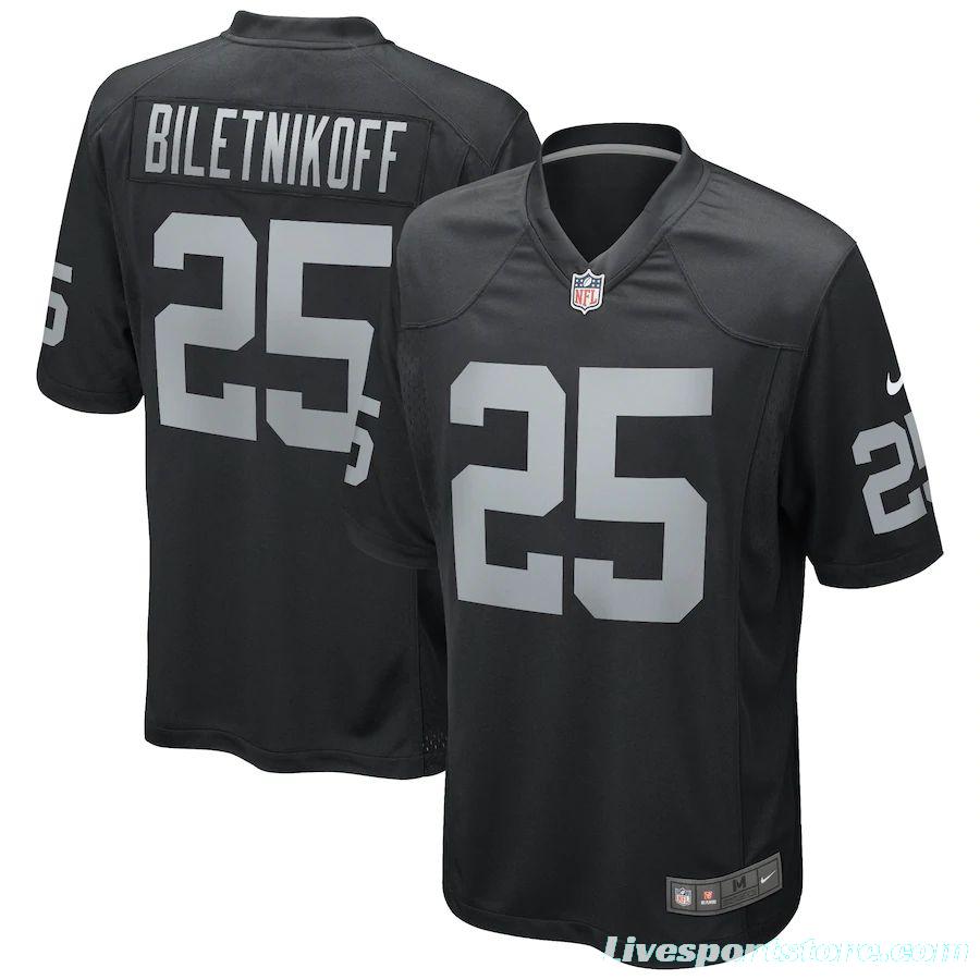 Men's Fred Biletnikoff Black Retired Player Limited Team Jersey