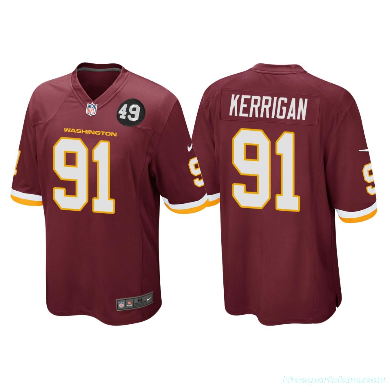 Men's #91 Ryan Kerrigan Burgundy Bobby Mitchell Uniform Patch Player Limited Team Jersey