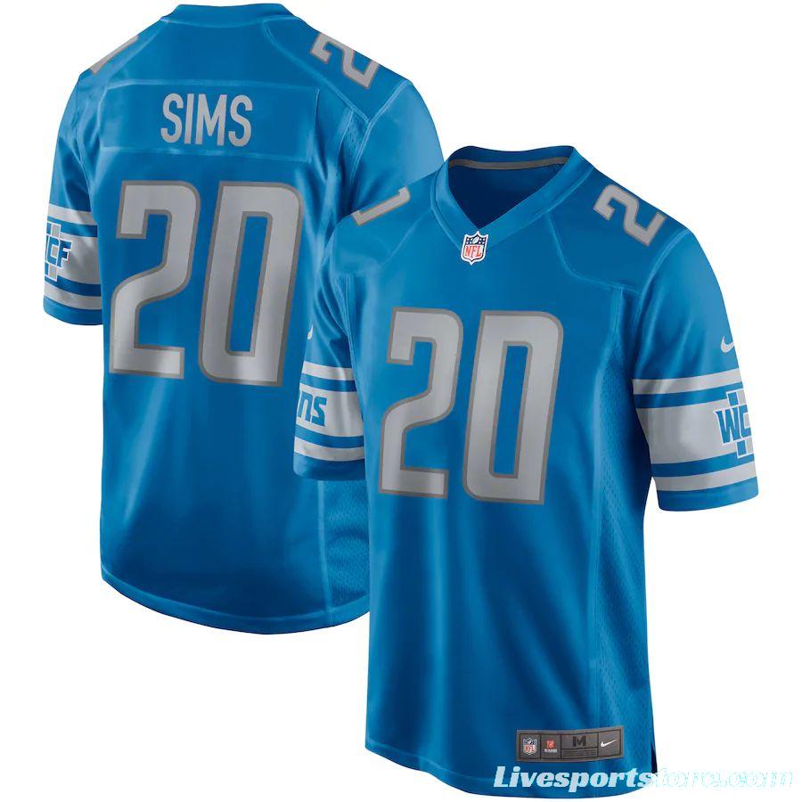 Men's Billy Sims Blue Retired Player Limited Team Jersey