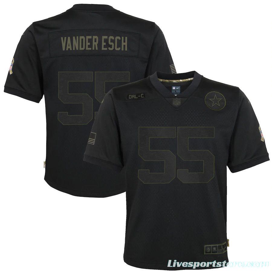 Youth Leighton Vander Esch Black 2020 Salute to Service Player Limited Team Jersey