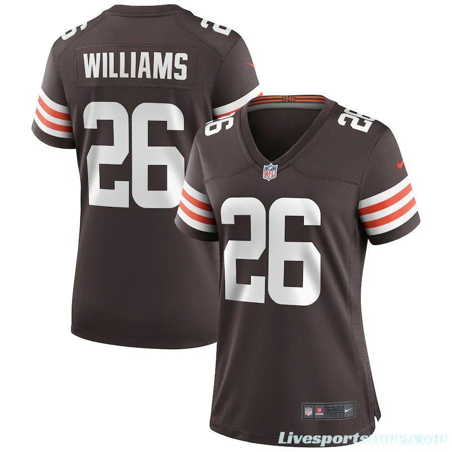 Women's Greedy Williams Brown Player Limited Team Jersey