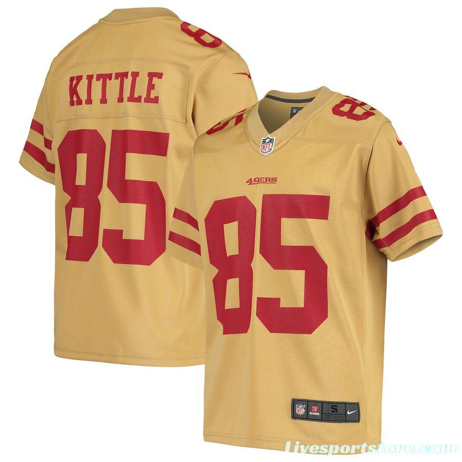 Youth George Kittle Gold Inverted Player Limited Team Jersey