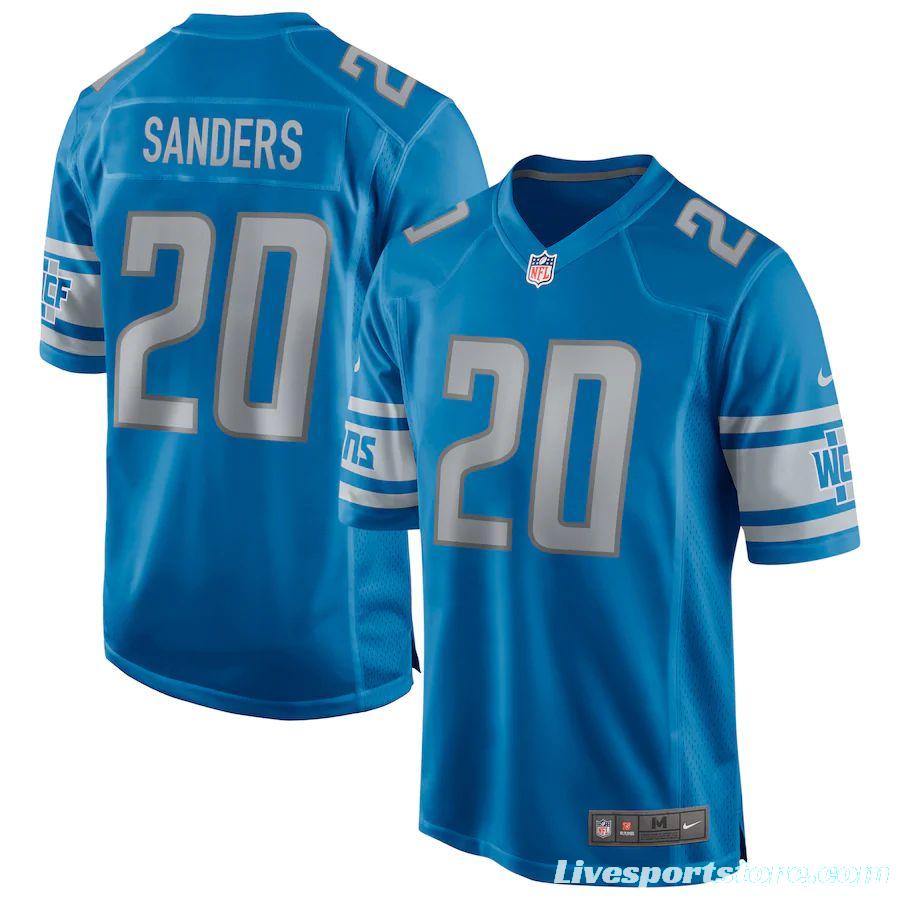 Men's Barry Sanders Blue Retired Player Limited Team Jersey