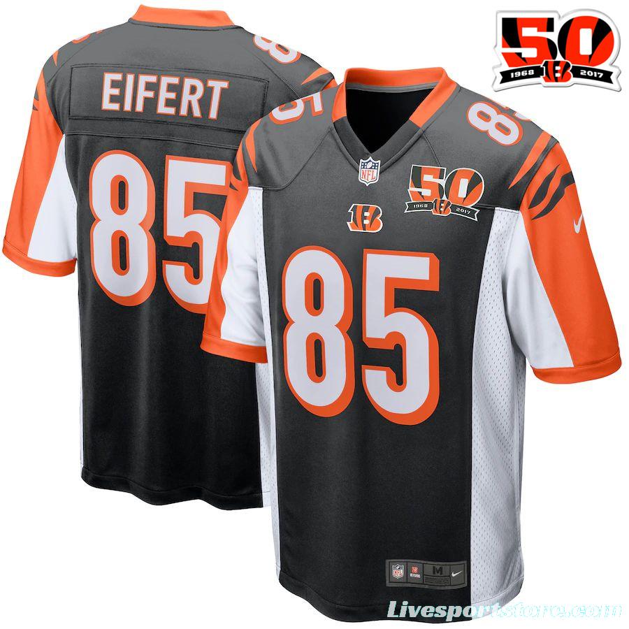 Youth Tyler Eifert Black 50th Anniversary Patch Player Limited Team Jersey